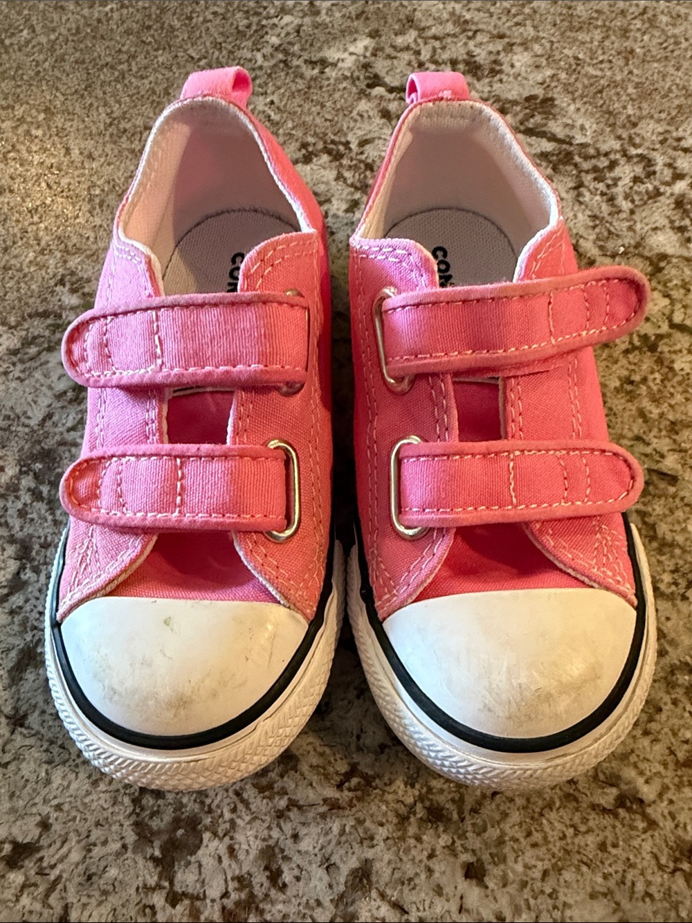 Kids Pink Converse Velcro Sneakers - 9
